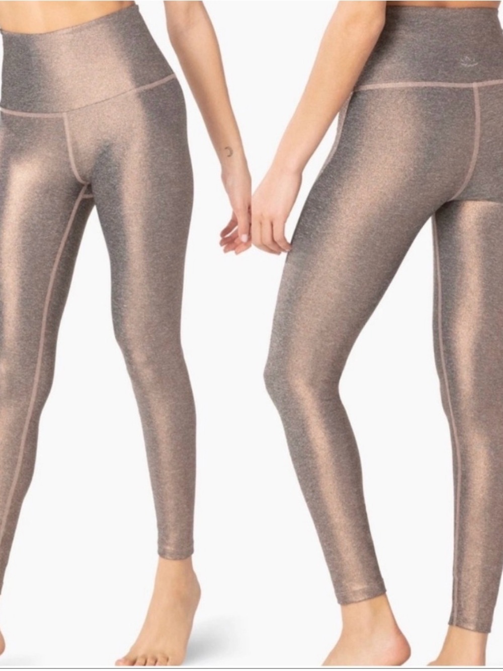 Beyond Yoga Dusted High Waisted Midi legging in Rose Gold size Small